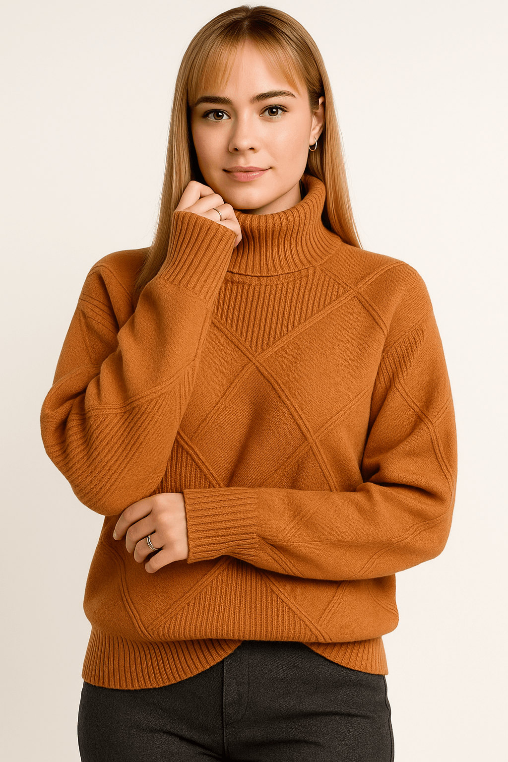 Elise Cashmere Turtleneck Sweater