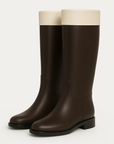 Espresso & Ivory Contrast Riding Boots