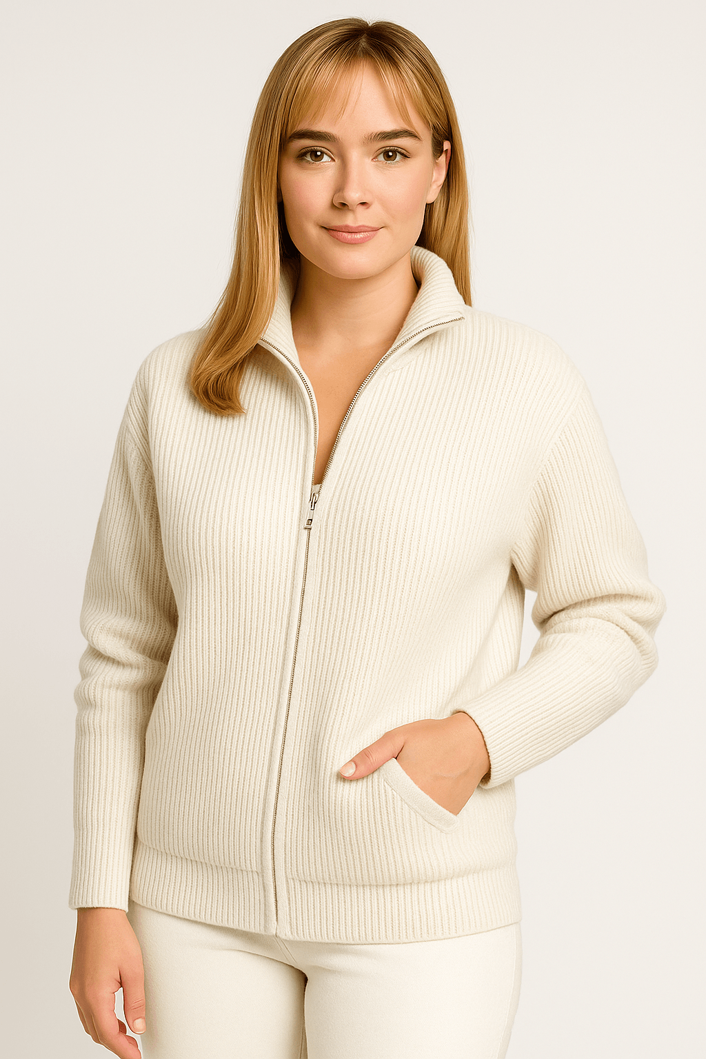 Evelyn Prestige Wool Zip-Up