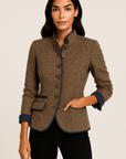 Everlyn Tailored Wool-Blend Coat with Contrast Detailing