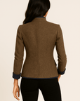 Everlyn Tailored Wool-Blend Coat with Contrast Detailing