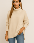 Lina Oversized Turtleneck Knit Sweater