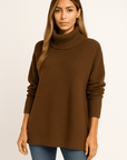 Lina Oversized Turtleneck Knit Sweater