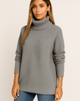 Lina Oversized Turtleneck Knit Sweater