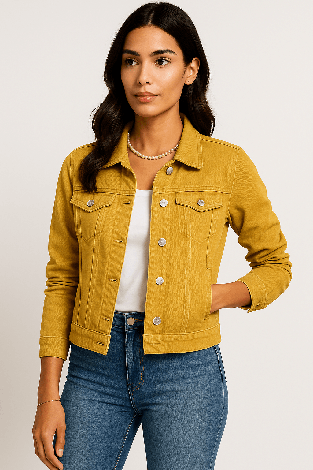 Livia Button-Up Denim Jacket
