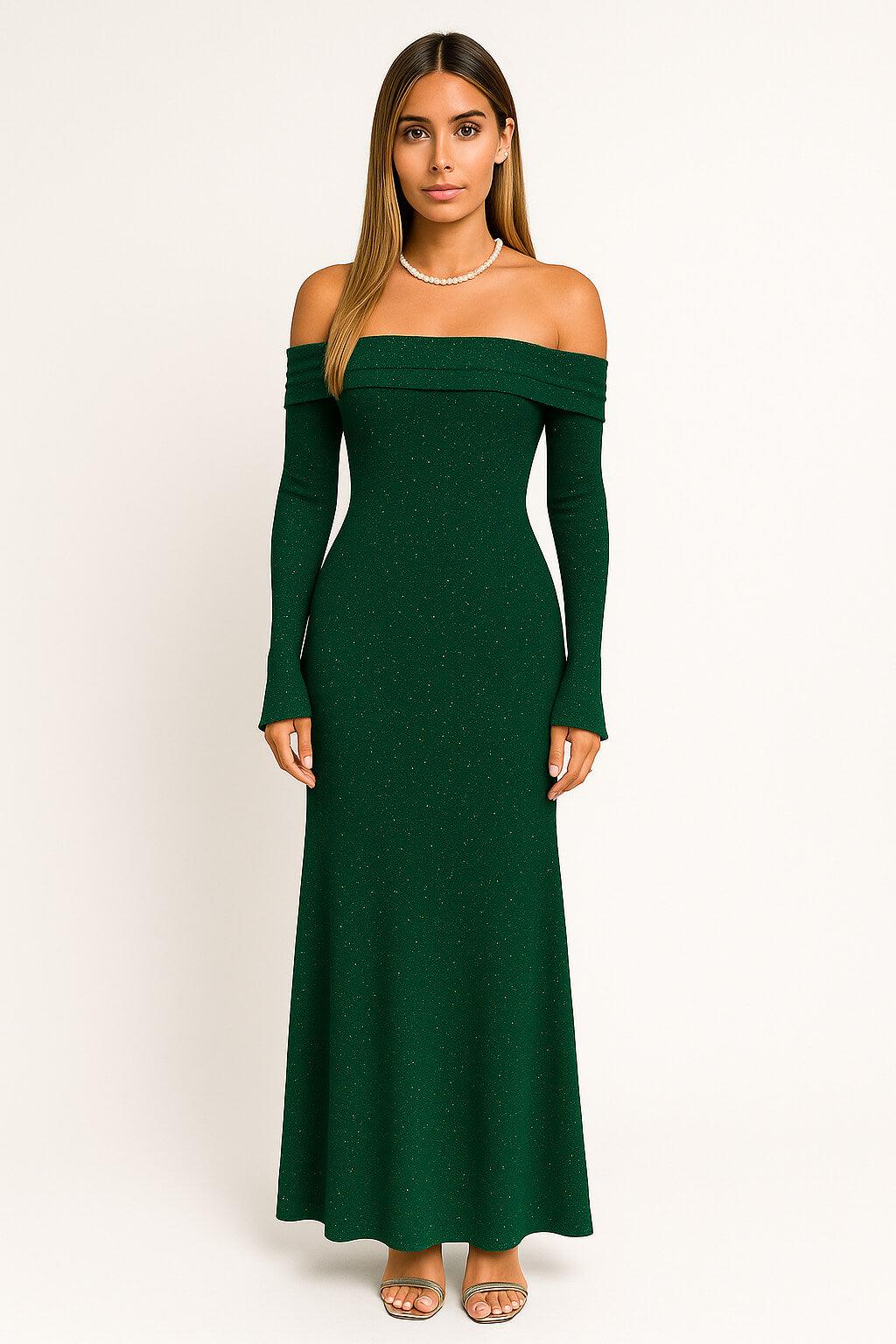 Lunara Sequin Off-Shoulder Maxi Dress