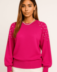 Noelle Pearled Raglan Sweater