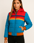 Nora Colorblock Puffer Bomber Jacket