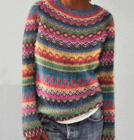 Danique Nordic Knit Crewneck Sweater