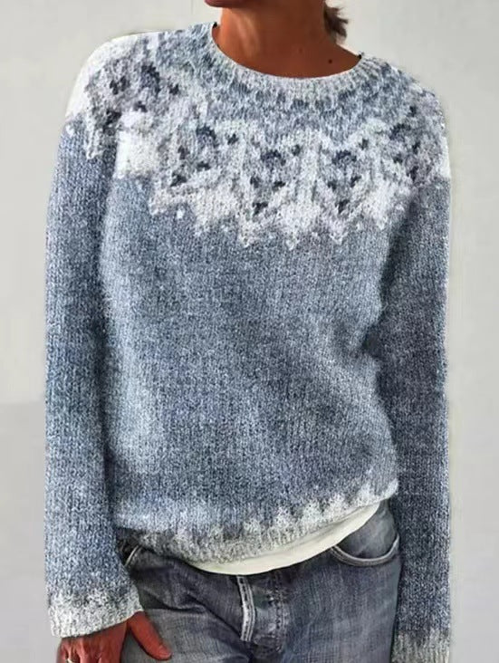 Danique Nordic Knit Crewneck Sweater