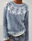 Danique Nordic Knit Crewneck Sweater