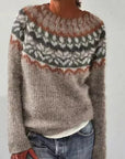 Danique Nordic Knit Crewneck Sweater