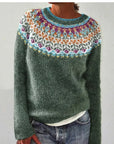 Danique Nordic Knit Crewneck Sweater