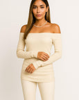 Off-Shoulder Knit Sweater