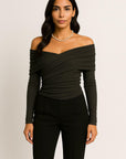 Off-Shoulder Knit Sweater