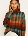 Ravelyn Cashmere Patchwork Turtleneck