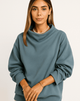 Renna Oversized High-Collar Hoodie
