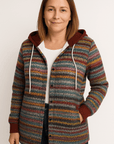 Rowen Hooded Plaid Button Coat