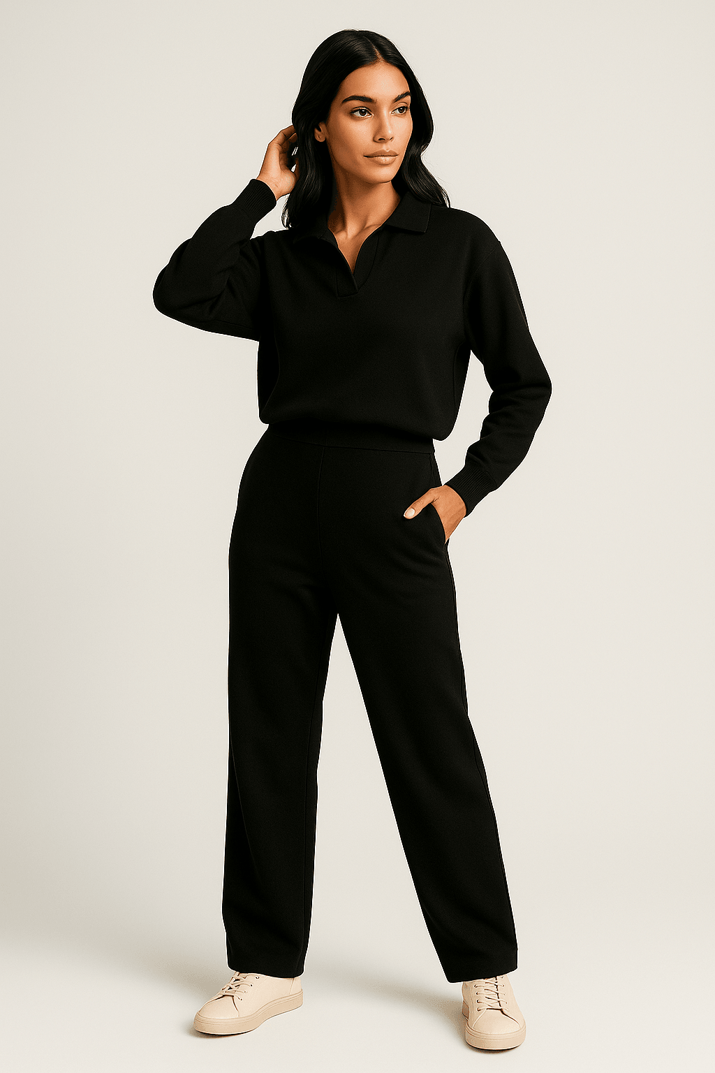 Serena | Knitted Polo &amp; Pants Set