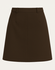 Tailored Dark Brown Mini Skirt