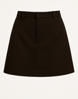 Tailored Dark Brown Mini Skirt