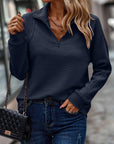 Esme Zippered V-Neck Knit Sweater