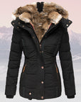 Women's Fur-Lined Hooded Winter Jacket – Insulated & Stylish