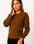Celeste Suede Patch Knit Sweater