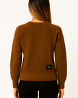 Celeste Suede Patch Knit Sweater