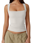 Square Neck Double-Layer Tank