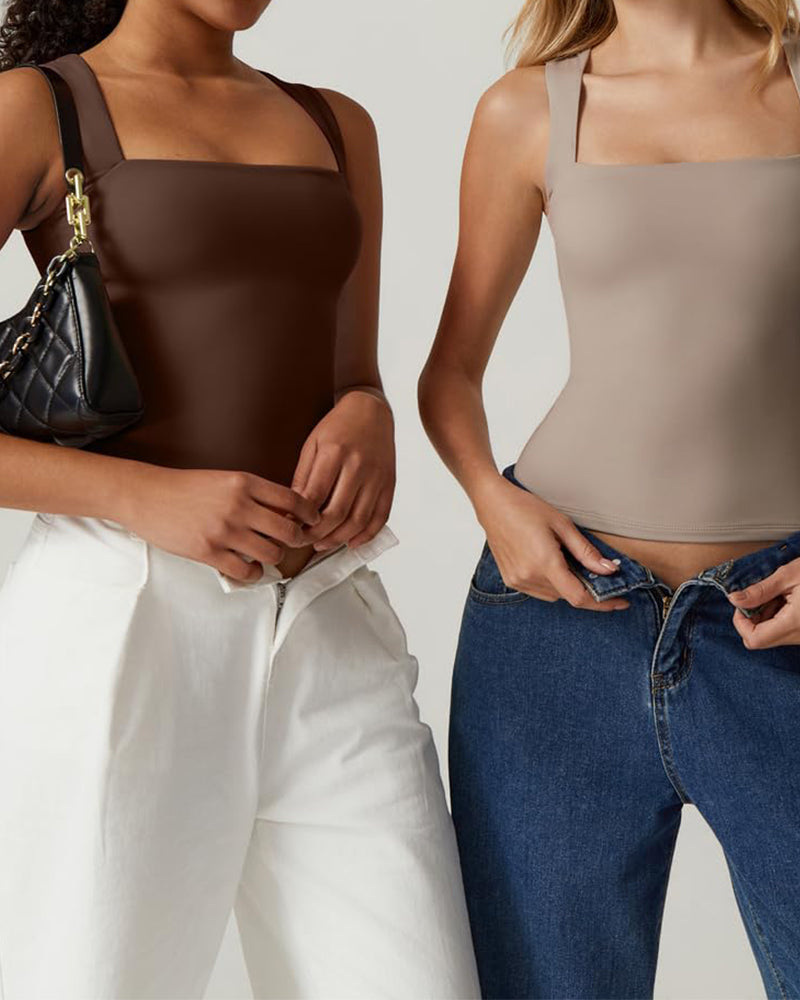 Square Neck Double-Layer Tank