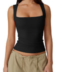 Square Neck Double-Layer Tank