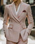 Renée Pearl-Trim Tweed Blazer & Pants Set